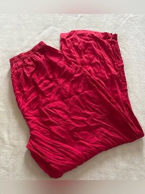 Vintage Victoria's Secret Gold Label Red Silk Elastic Pajama Pants Large
